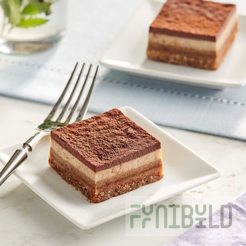 Nats Rawline Plant-Based Vegan Tiramisu Raw Cake Square Duo Pack 4.6 oz. - 12/Case