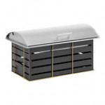 Cal-Mil Empire 8 Qt. Full Size White / Gold Metal Chafer with Lid 22630-15