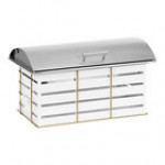 Cal-Mil Empire 8 Qt. Full Size White / Gold Metal Chafer with Lid 22630-15