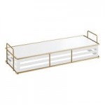 Cal-Mil Empire 8 Qt. Full Size White / Gold Metal Chafer with Lid 22630-15