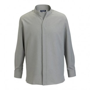 Edwards 1399 FlexBatiste Men's Customizable Platinum Long Sleeve Moisture-Wicking 4-Way Stretch Batiste Dress Shirt with Stand-Up Collar - S Edwards 1399 FlexBatiste Men's Customizable Platinum Long Sleeve Moisture-Wicking 4-Way Stretch Batiste Dress Shirt with Stand-Up Collar - S