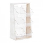 Cal-Mil Newport 3-Tier White-Washed Pine Wood Condiment Organizer - 6 Cal-Mil Newport 3-Tier White-Washed Pine Wood Condiment Organizer - 6
