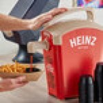 Heinz Keystone 1.5 Gallon Red Plastic Countertop Ketchup Pump Dispenser