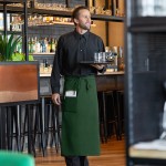 Choice Hunter Green Poly-Cotton Standard Bistro Apron with 1 Pocket - 33
