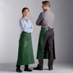 Choice Hunter Green Poly-Cotton Standard Bistro Apron with 1 Pocket - 33