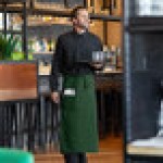 Choice Hunter Green Poly-Cotton Standard Bistro Apron with 1 Pocket - 33