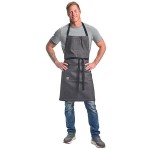 Mercer Culinary M63206DEN Metro Edge Scout Gray 65/35 Cotton/Poly Bib Apron with Adjustable Straps, Black Webbing, and 3 Pockets - 34 Mercer Culinary M63206DEN Metro Edge Scout Gray 65/35 Cotton/Poly Bib Apron with Adjustable Straps, Black Webbing, and 3 Pockets - 34