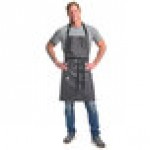 Mercer Culinary M63206DEN Metro Edge Scout Gray 65/35 Cotton/Poly Bib Apron with Adjustable Straps, Black Webbing, and 3 Pockets - 34 Mercer Culinary M63206DEN Metro Edge Scout Gray 65/35 Cotton/Poly Bib Apron with Adjustable Straps, Black Webbing, and 3 Pockets - 34