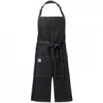 Mercer Culinary M63206DEN Metro Edge Scout Gray 65/35 Cotton/Poly Bib Apron with Adjustable Straps, Black Webbing, and 3 Pockets - 34 Mercer Culinary M63206DEN Metro Edge Scout Gray 65/35 Cotton/Poly Bib Apron with Adjustable Straps, Black Webbing, and 3 Pockets - 34