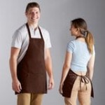Choice Royal Blue Poly-Cotton Front of House Bib Apron with 3 Pockets - 25