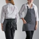 Choice Royal Blue Poly-Cotton Front of House Bib Apron with 3 Pockets - 25