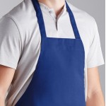 Choice Royal Blue Poly-Cotton Front of House Bib Apron with 3 Pockets - 25