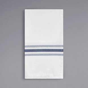 Oxford Super Blend Navy Blue 100% Spun Polyester Bistro Striped Cloth Napkins 18 Oxford Super Blend Navy Blue 100% Spun Polyester Bistro Striped Cloth Napkins 18