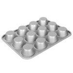Chicago Metallic 43695 12 Cup 8.2 oz. Glazed Aluminized Steel Jumbo Pecan Roll / Muffin Pan - 13 1/2