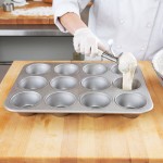 Chicago Metallic 43695 12 Cup 8.2 oz. Glazed Aluminized Steel Jumbo Pecan Roll / Muffin Pan - 13 1/2