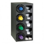 Dispense-Rite Black Polystyrene One-Size-Fits-All Right Side 4-Compartment Cup Dispenser with Built-In Lid and Straw Organizer STL-C-4RBT Dispense-Rite Black Polystyrene One-Size-Fits-All Right Side 4-Compartment Cup Dispenser with Built-In Lid and Straw Organizer STL-C-4RBT