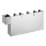 ServSense Extra Tall Adjustable 5-Section Stainless Steel Wall-Mount / Countertop Cup / Lid Holder with Straw Caddy Attachment