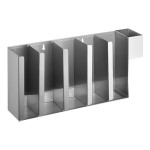 ServSense Extra Tall Adjustable 5-Section Stainless Steel Wall-Mount / Countertop Cup / Lid Holder with Straw Caddy Attachment