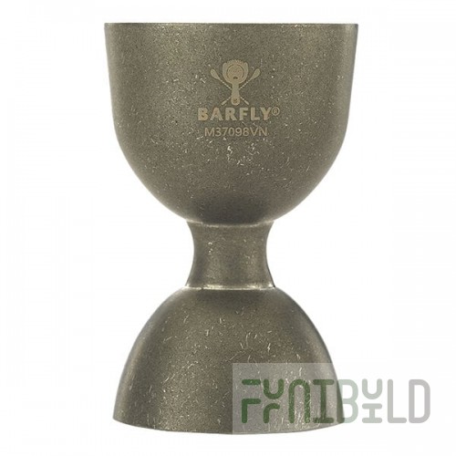 Barfly® M37098VN 25 mL & 50 mL (0.85 oz. & 1.7 oz.) Vintage Heavy-Duty Straight Rim Bell Jigger
