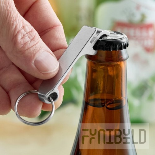 Franmara Silver Aluminum Bottle Opener with Key Ring 7031-60