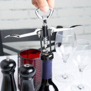 Franmara 2039-01 Tavern Customizable Wing Corkscrew with Black Body