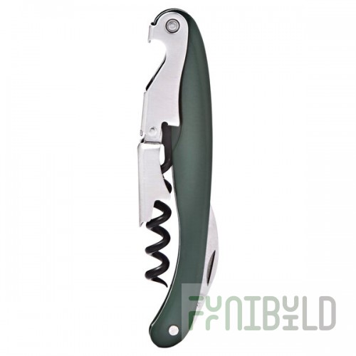 Franmara 3274-13 Lisse Customizable Two-Step Waiter's Corkscrew with Matte Green Enameled Steel Handle