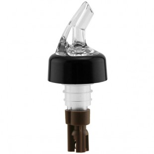 Franmara Bar-Pro 0.25 oz. Clear Spout / Brown Tail Measured Liquor Pourer with Collar 8760 BU - 12/Pack