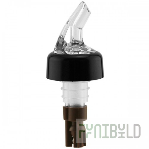 Franmara Bar-Pro 0.25 oz. Clear Spout / Brown Tail Measured Liquor Pourer with Collar 8760 BU - 12/Pack
