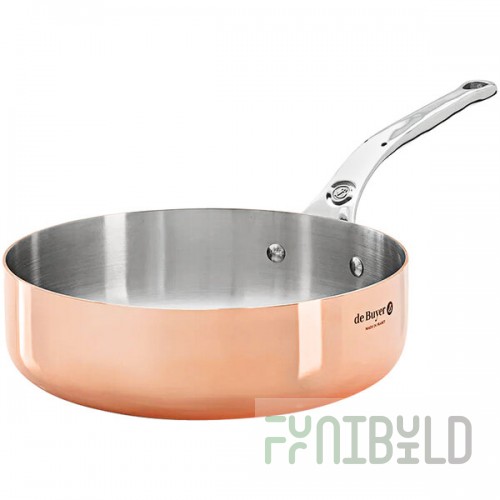 de Buyer Prima Matera 3.2 Qt. Induction Ready Copper Saute Pan 6230.24