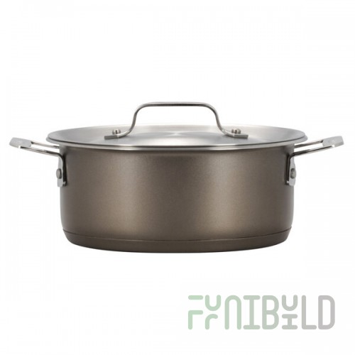 Bon Chef 60027TAUPE Cucina 36 oz. Taupe Stainless Steel Induction Pot with Lid