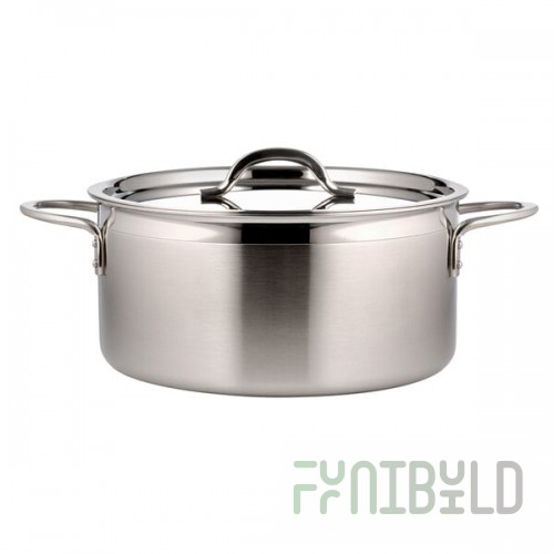 Bon Chef 60301-2TONESS Classic Country French Collection 3.3 Qt. Two-Tone Stainless Steel Sauce Pot with Cover