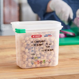 Araven 03022 1/9 Size Translucent Polypropylene Food Pan with Airtight Lid - 6