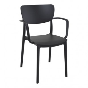 Siesta Lisa Black Resin Outdoor Dining Arm Chair Siesta Lisa Black Resin Outdoor Dining Arm Chair