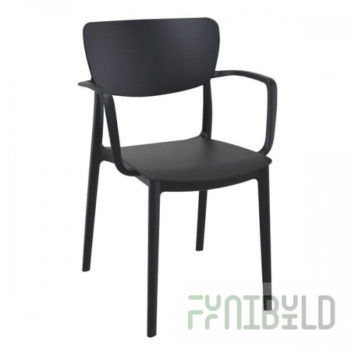 Siesta Lisa Black Resin Outdoor Dining Arm Chair