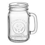 Libbey 97085 16 oz. Customizable County Fair Drinking Jar / Mason Jar with Handle - 12/Case