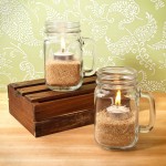 Libbey 97085 16 oz. Customizable County Fair Drinking Jar / Mason Jar with Handle - 12/Case