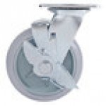 Lavex Swivel Plate Caster with Brake for Small Housekeeping Carts Lavex Swivel Plate Caster with Brake for Small Housekeeping Carts