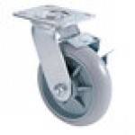 Lavex Swivel Plate Caster with Brake for Small Housekeeping Carts Lavex Swivel Plate Caster with Brake for Small Housekeeping Carts