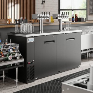 Avantco UDD-3-HC (2) Four Tap Kegerator Beer Dispenser - Black, (3) 1/2 Keg Capacity