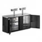 Avantco UDD-3-HC (2) Four Tap Kegerator Beer Dispenser - Black, (3) 1/2 Keg Capacity