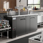 Avantco UDD-3-HC (2) Four Tap Kegerator Beer Dispenser - Black, (3) 1/2 Keg Capacity