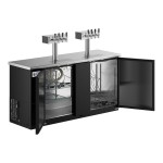 Avantco UDD-3-HC (2) Four Tap Kegerator Beer Dispenser - Black, (3) 1/2 Keg Capacity