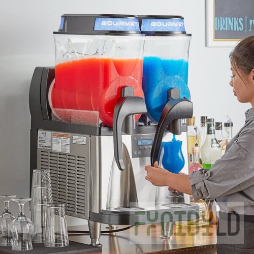 Bunn 58000.0015 Ultra NX Black and Stainless Steel Double 3 Gallon Slushy Machine - 120V