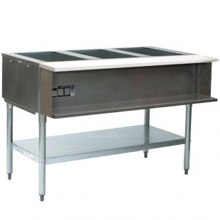 Eagle Group AWT3 Natural Gas Three Pan Water Bath Steam Table - Sealed Well