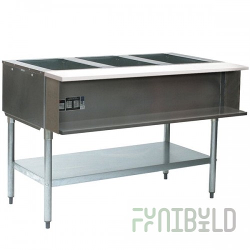Eagle Group AWT3 Natural Gas Three Pan Water Bath Steam Table - Sealed Well