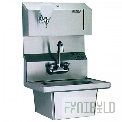 Eagle Group HSA-10-FDPS Hand Sink with Gooseneck Faucet, Towel Dispenser, Soap Dispenser, Skirt and Basket Drain