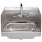 Advance Tabco 7-PS-66 Hand Sink with Splash Mounted Gooseneck Faucet and Side Splash Guards - 17 1/4