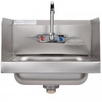 Advance Tabco 7-PS-66 Hand Sink with Splash Mounted Gooseneck Faucet and Side Splash Guards - 17 1/4