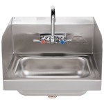 Advance Tabco 7-PS-66 Hand Sink with Splash Mounted Gooseneck Faucet and Side Splash Guards - 17 1/4