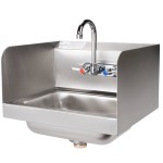 Advance Tabco 7-PS-66 Hand Sink with Splash Mounted Gooseneck Faucet and Side Splash Guards - 17 1/4